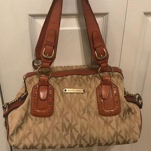 SOLD- Michael Kors Tan/Brown Medium-Size Purse